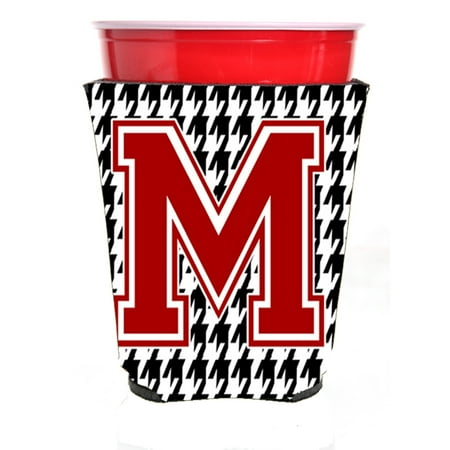 

Carolines Treasures CJ1021M-RSC Monogram - Houndstooth Initial M Red Solo Cup Beverage Insulator Hugger Red Solo