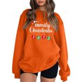 thumbnail image 1 of Gibobby Sudaderas Navideñas para Mujeres Sudadera con estampado navideño para mujer, holgada, cuello redondo, manga larga, informal, básica, sin capucha(Naranja,CH), 1 of 3