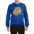 thumbnail image 2 of Wild Bobby Rainbow Painted I've Got The Whole World Dean Russo Design Inspirational/Christian Unisex Crewneck Sweatshirt, Royal, Small, 2 of 6