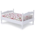 thumbnail image 2 of Cama de Casa de Muñecas ANGGREK Muebles de Madera Blanco 16,5 x 12 x 9 cm, 2 of 8