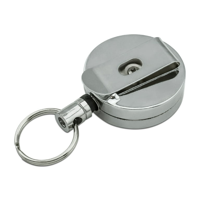 Coffee Knocks The Stupid Out of You Funny Heavy Duty Metal Retractable Reel ID Badge Key Card Tag Holder with Belt Clip