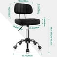 thumbnail image 2 of Black Square Minimalist Swivel Stool with Wheel for Work SPA Shop Massage Height-Adjustable and Cost-Effective Rolling Stool Chair with Back, 2 of 7