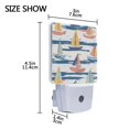thumbnail image 3 of Yayeee LED Plug in Night Light for The Home with Auto Dusk to Dawn Light Sensors, 2 Pack, White Hand Drawn Sailboats, 3 of 5