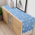 thumbnail image 4 of Christmas Sky Blue Table Runner 90 Inches Long Farmhouse Dress Scarves, Xmas Snowflakes Winter Minimalist Dining Tablerunner for Coffee Table/Kitchen Island/Party Décor, 13" x 90", 4 of 8