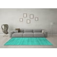 thumbnail image 3 of Ahgly Company Indoor Rectangle Abstract Turquoise Blue Contemporary Area Rugs, 2' x 4', 3 of 4