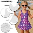 thumbnail image 4 of DISNIMO Girls One Piece Swimsuits Dog Paw Print Comfortable Breathable Bathing Suit with Skirt Sleeveless Swim Dress Hawaiian Summer Swimwear Size 3-13 Years, 4 of 8