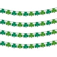 thumbnail image 1 of Paquete de 4 adornos de trébol con purpurina para el día de San Patricio, decoración colgante de tréboles para suministros de fiesta de San Patricio Adepaton HMHZ602, 1 of 7