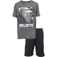 thumbnail image 3 of Boys Youth Big Kids Athletic Active Performance Sports 4 Piece Graphic T-Shirt Top and Basketball Short Set, 3 of 6