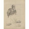 thumbnail image 3 of Edwin White 11x14 Black Modern Framed Museum Art Print Titled - Seated Man and Study of Hands, Sketch for Signing of the Compact in the Cabin of The&nbsp;Mayflower., 3 of 5