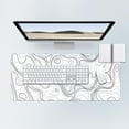 thumbnail image 2 of 11.8x31.5 Inches Topographic Contour Large Gaming Mouse Pad Mat with Stitched Edge Non-Slip Rubber Base Washable Resilient for Office Computers Laptop Table Mouse Pads Mats Accessory (White-3), 2 of 6