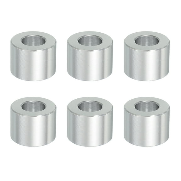 6PCS Aluminum Spacers, 3/8" x 3/4" Metal Spacers Aluminum 9/16" L Spacer Screw Standoff Round Unthreaded Standoff Bushing for 3/8inch Screw Bolts, Silver