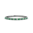 thumbnail image 2 of TriJewels 0.25 ctw Round Emerald and Lab Grown Diamond 18 Stone Wedding Band in 10K White Gold, 2 of 6
