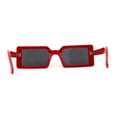 thumbnail image 2 of Womens Mod Minimal Rectangle Plastic Sunglasses Red Black, 2 of 4