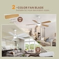 thumbnail image 3 of 52" Ceiling Fan with Led Light and Remote,5 Blades and 6 Speed Wind Control Dc Motor for Living Room,Bedroom,Kitchen, 3 of 7