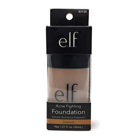 e.l.f. Acne Fighting Foundation, Caramel, 1 Fluid (The Best Foundation For Acne Prone Skin)