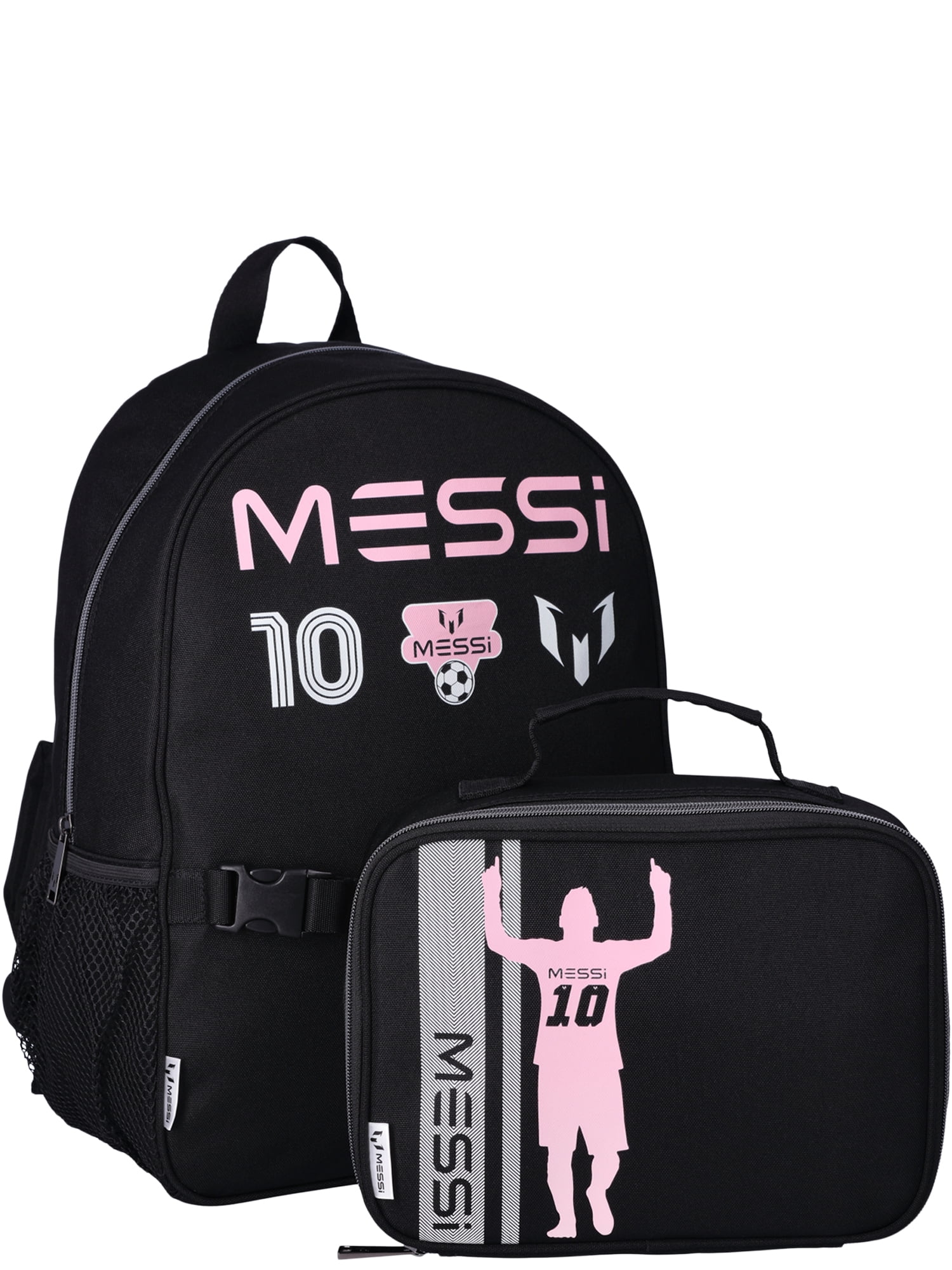 Unisex 16" Backpack with Lunch Box, Black