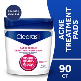 Clearasil Salicylic Acid Rapid Rescue Deep Treatment Acne Pads, 90 count