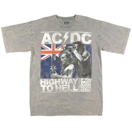 ACDC Vintage Distressed Highway to Hell T-Shirt Music Rock Band Tee Top