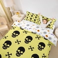 thumbnail image 3 of Homewish Gothic Halloween Skull Twin Duvet Cover,Yellow Black Twin Bedding,Halloween Reversible,2 Pieces,1 Duvet Cover and 1 Pillowcase, 3 of 6