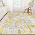 thumbnail image 3 of Wondo 5x8 Modern Abstract Area Rugs - Gold Low Pile Washable Carpet for Living Room, Bedroom, Nursery, Office, Kitchen - Non-Slip Stain Resistant Soft Rug for Indoor Use, 3 of 8