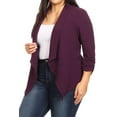 thumbnail image 3 of Women's Plus Size Draped Neck Open Front Cardigan Jacket, 3 of 4