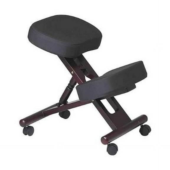 Nicer Furniture Chair with Memory Foam Wooden Frame - Black Seat/ Mahogany Frame