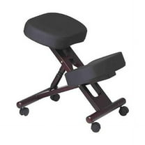 Nicer Furniture Chair with Memory Foam Wooden Frame - Black Seat/ Mahogany Frame