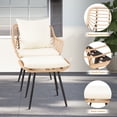 thumbnail image 6 of Ainfox 5 Pieces Patio Bistro Furniture Set on Sale,Outdoor Wicker Rattan Chat Conversation Set,Square Coffee Table,Yellow/Beige, 6 of 6