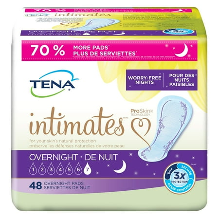 - Tena Incontinence Pads for Women, Overnight, 48 Count