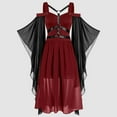 thumbnail image 3 of Plus Size Halloween Woman 2025 Outfits Dresses for Women Plus Size Fashion Gothic Mid-Length Flare Sleeve A-Line Party Dress, 3 of 8