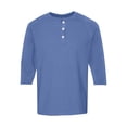 thumbnail image 6 of Resicozy Mens 3/4 Sleeve Tshirts Casual Henley Raglan Tops Classic Big and Tall Shirt Button Down Clothes Spring Summer Royal Blue M, 6 of 6