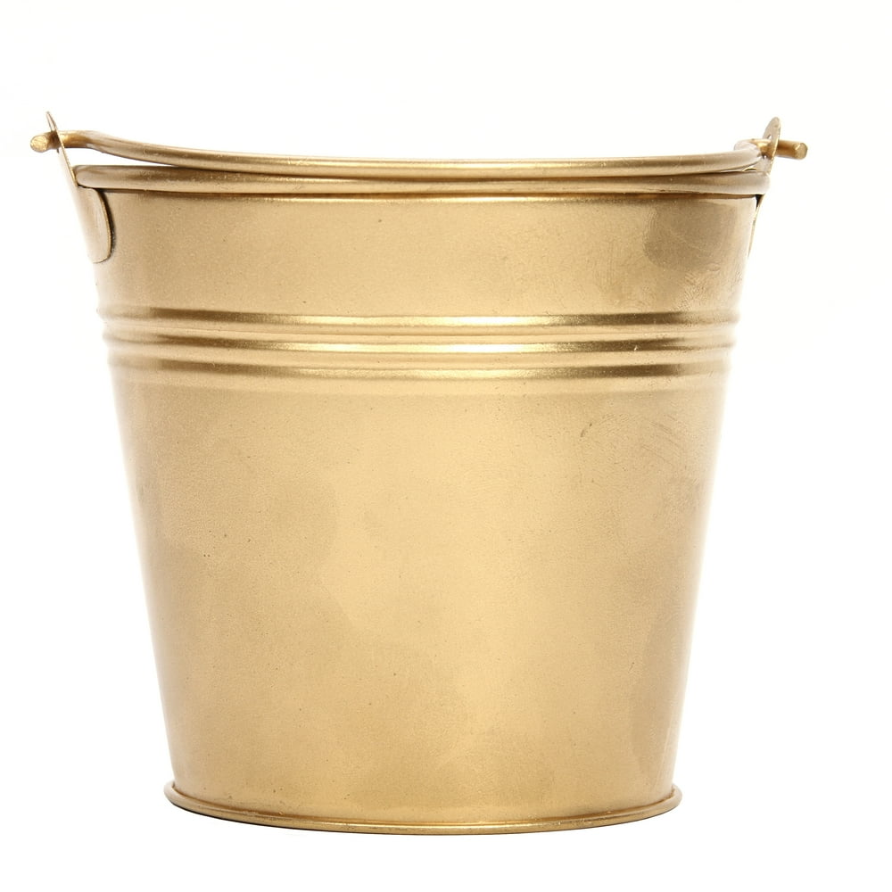 Gold Bucket with Handle, 4"
