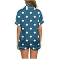 thumbnail image 7 of XuJwPNcy Women's 2 Piece Pj Outfits Summer Trendy Collared V Neck Button down Top with Shorts Casual Lounge Pajama Sets, 7 of 7