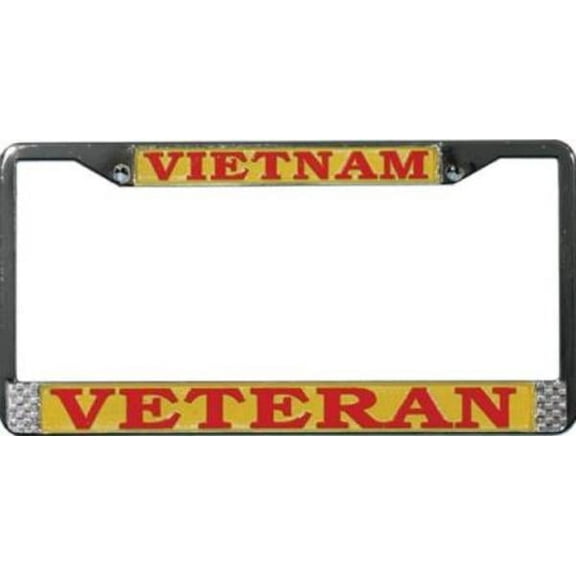 Vietnam Veteran Chrome License Plate Frame Free Screw Caps Included