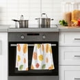 thumbnail image 4 of Yayeee 2 Pack Hand Towels for Bathroom 100% Cotton 16" x 28" Soft Absorbent Kitchen Towel, Yellow Leaves, 4 of 7
