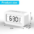 thumbnail image 2 of DAYBETTER Square Digital Alarm Clock, USB charging Clock Mini , Bedside Clock with Night Light, Large Display, Snooze, Temperature, for Living Room, Bedroom, Office, 2 of 6