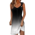 thumbnail image 1 of vestido casual de mujer vestido de verano vestido lencero vestido fruncido cita diaria salir moda correa básica sin mangas ajuste suelto negro / 3xl, 1 of 5