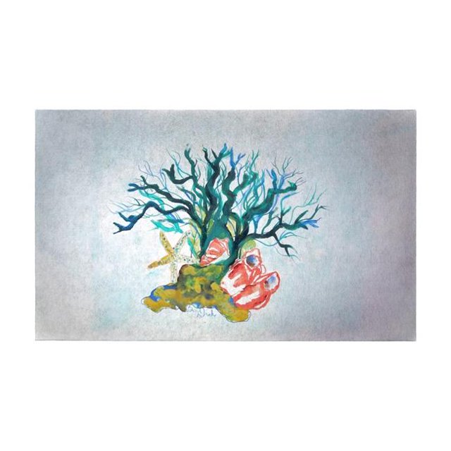 Betsy Drake DM1092G 30 x 50 in. Starfish Coral Shells Door Mat - Large