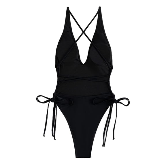 ZPAQI Womens One Piece Swimsuit Plunge Neck Tummy-Control Bathing Suits Beachwear