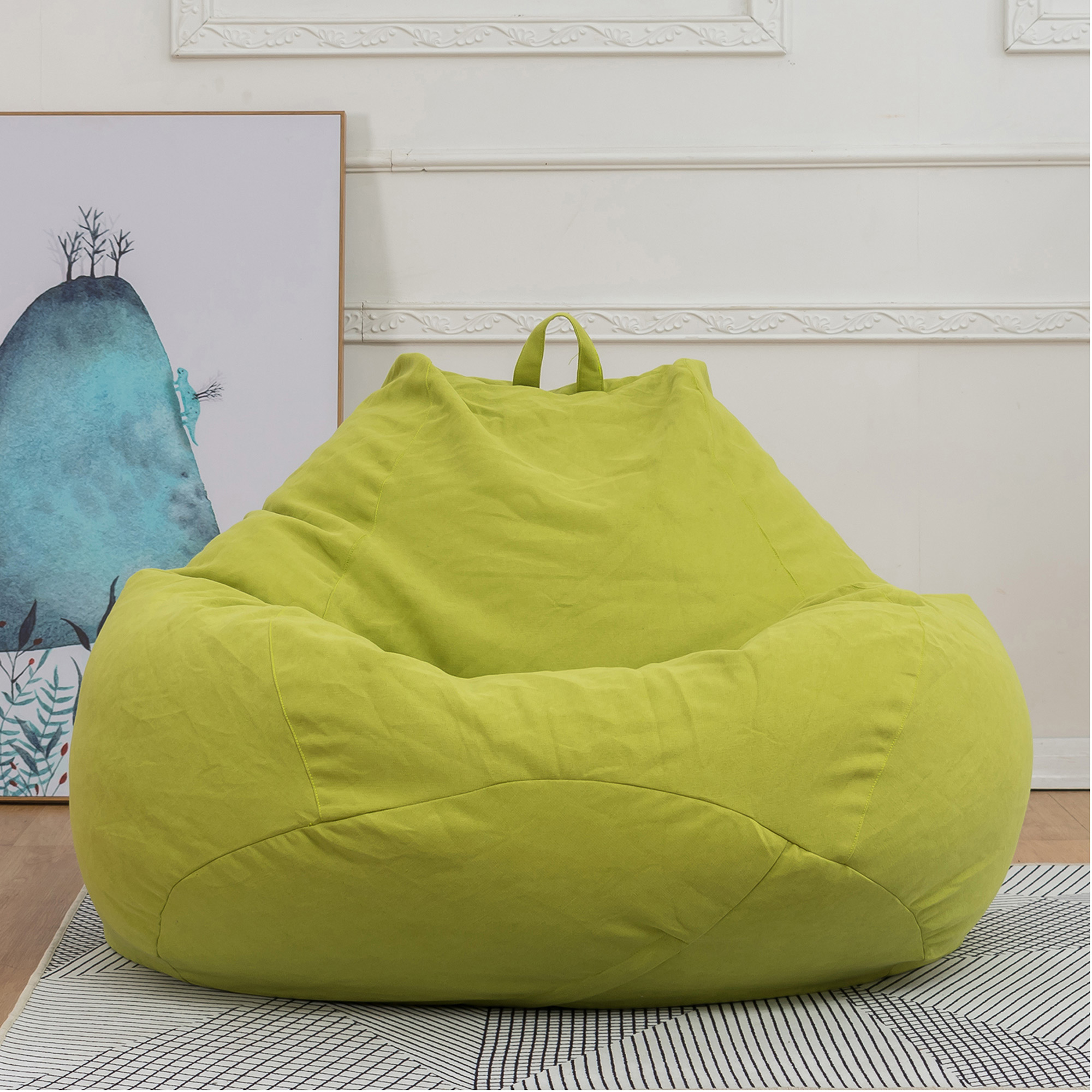 Bean Bag Sofa Chairs Cover Classic Lazy Lounger Bean Bag Storage Chair for Adults and Kids for Home Garden Lounge Living Room Indoor Outdoor (No Filler) - image 1 of 5
