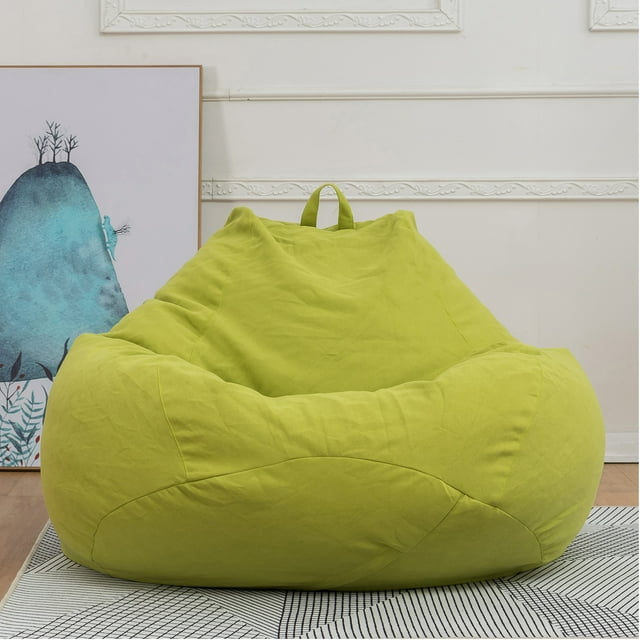 Bean Bag Sofa Chairs Cover Classic Lazy Lounger Bean Bag Storage Chair for Adults and Kids for Home Garden Lounge Living Room Indoor Outdoor (No Filler)