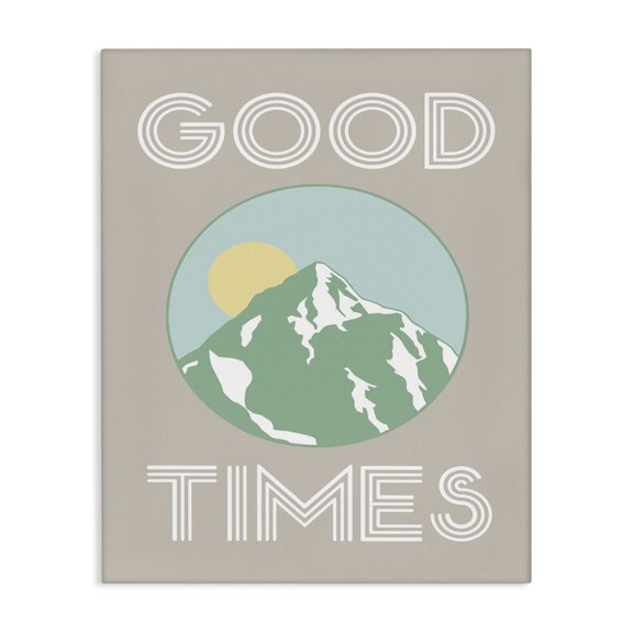 Stupell Industries Modern Good Times Mountain Green Canvas Art, 16 x 20, by Lil' Rue
