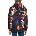 thumbnail image 6 of Naloa Watercolor Bald Eagle Teenage Zipper Hoodie, Long Sleeve Zip Up Hoodies Casual Jackets Tops for 7-12 Years-Medium, 6 of 6