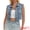 Gray Blue, variant on DARING DIVA Women's Button Down Washed Sleeveless Jean Jacket S Gray Blue