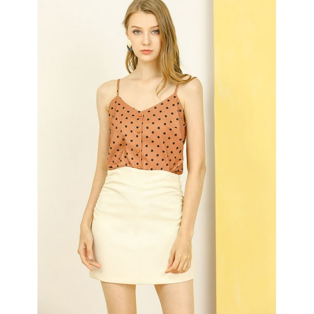 Polka dot spaghetti strap top sale