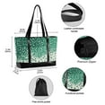 thumbnail image 2 of FORMRS Canvas Laptop Tote Bag for Women with 15.6" Computer Compartments Shoulder Handbag, Green and White Pattern, 2 of 7