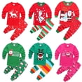 thumbnail image 2 of Conjunto de pijamas de algodón para niños y niñas, ropa de dormir de Navidad, primavera y otoño, 2 of 4