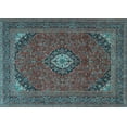 thumbnail image 1 of Ahgly Company Indoor Rectangle Medallion Light Blue Traditional Area Rugs, 2' x 4', 1 of 4