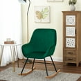 thumbnail image 2 of LuxenHome Upholstered Green Velvet Rocking Chair, 2 of 9