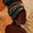 Black Woman Headwrap, variant on Elephant Stock Gorgeous Lady Wall Art - Vertical Canvas Wall Art - Living Room Wall Decor - People Canvas - Black And Brown Decor - 34" x 51"